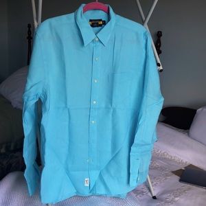 Light Blue Ralph Lauren Rugby Linen Button-Down